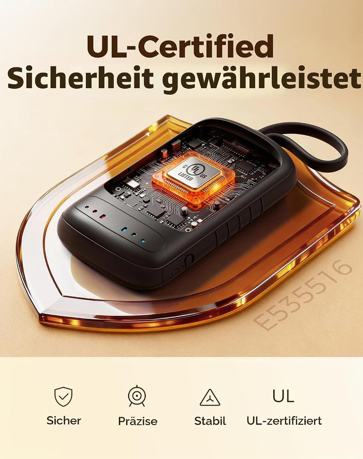 OCOOPA Handwärmer Elektrisch, Beidseitige Erwärmung, 2s Sofortwärme, 8 Std. Laufzeit, 67g leicht, Wi