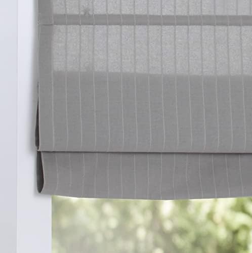 Raffrollo Ösenrollo Verlock gestreift Blickdicht grau Breite 100 x Höhe 140 cm 100 x 140 cm Grau, 10