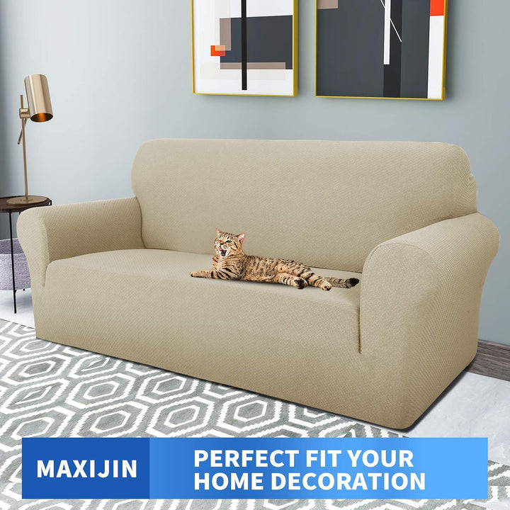MAXIJIN Creative Jacquard Couchbezüge für 2-Sitzer, Super Stretch rutschfeste Liebessitz Sofabezug f