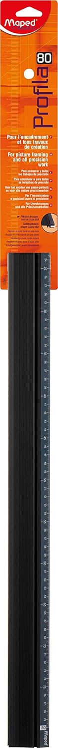Maped M177080 - Schneidlineal Profila, 80 cm aus Aluminium, schwarz, 1
