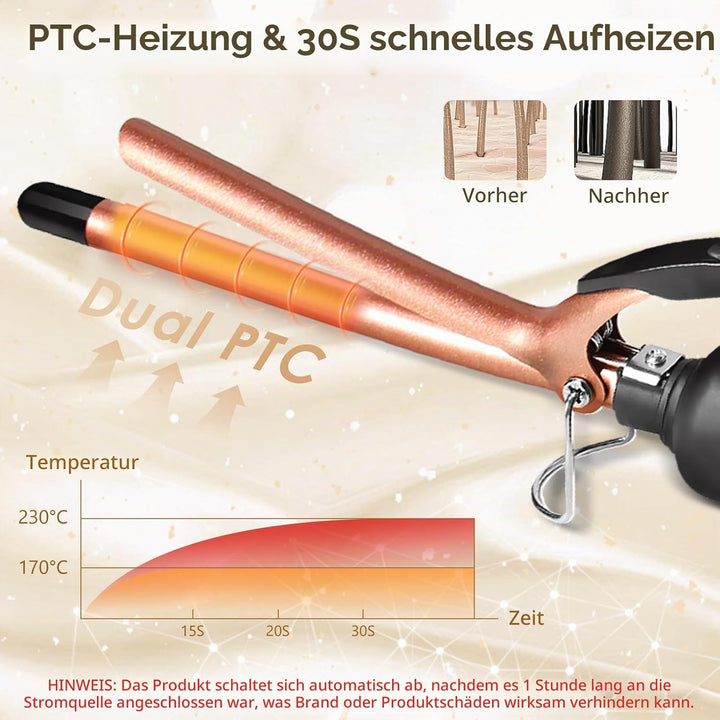 HyAdierTech Lockenstäbe, Lockenstab Kleine, Lockenstäbe Keramik Lockeneisen, 9mm Mini Lockenwickler,