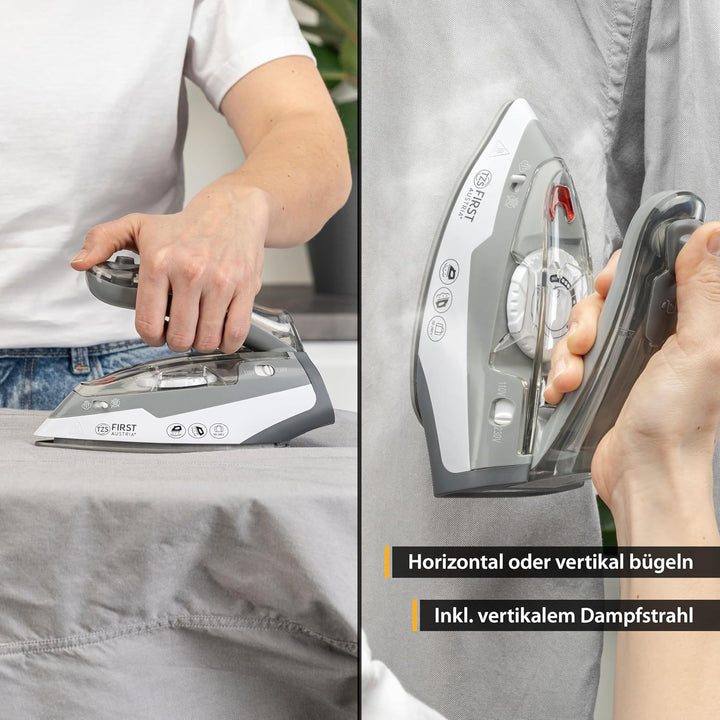 TZS First Austria Reisebügeleisen | praktisches Mini Bügeleisen mit Klappgriff | leichtes Reise Büge