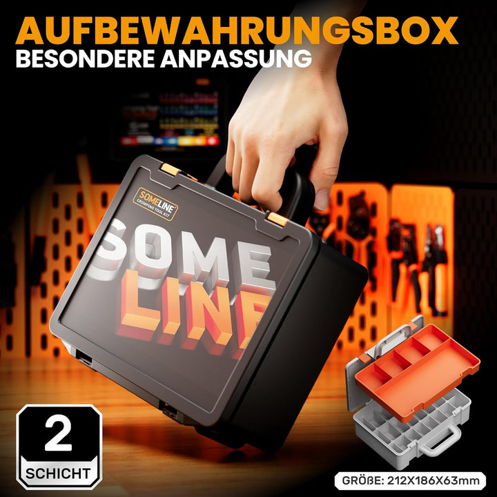 SOMELINE Crimpzange Aderendhülsen Set, 0,25-10mm² Aderendhülsenzange,mit 24 Arten isolierte und unis