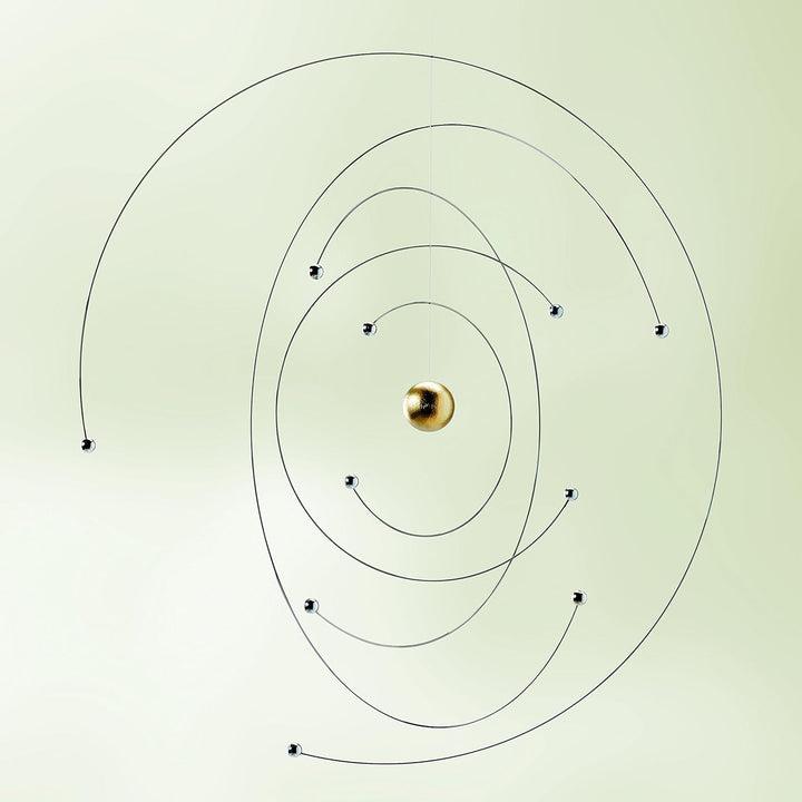 Flensted Mobiles 441 Niels Bohr Mobile, Stahl, Gold/Silber, 27x27 cm, Gold/Silber