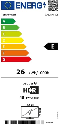 TELEFUNKEN XF32SN550S 32 Zoll Fernseher/Smart TV (Full HD, HDR, Triple-Tuner) - Inkl. 6 Monate HD+ [