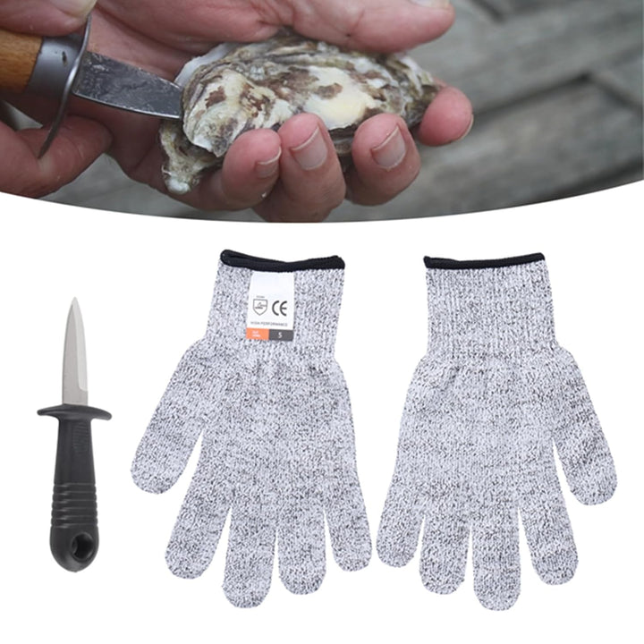 Austernmesser, Austern-Öffnungshandschuhe, Schutzstufe 5, Abriebfest, Austern-Shucker-Set, Austern-Ö