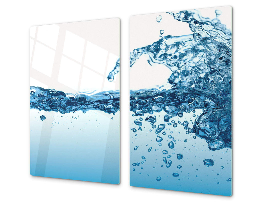 Küchenbrett aus Hartglas und Induktionskochplattenabdeckung – Schneideplatten SINGLE mit 60 x 52 cm