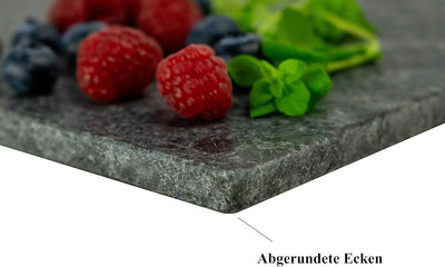DiConcetto Schneidebrett aus Granit | Steinplatte | Granitplatte | Servierplatte (Granit Steel Grey,