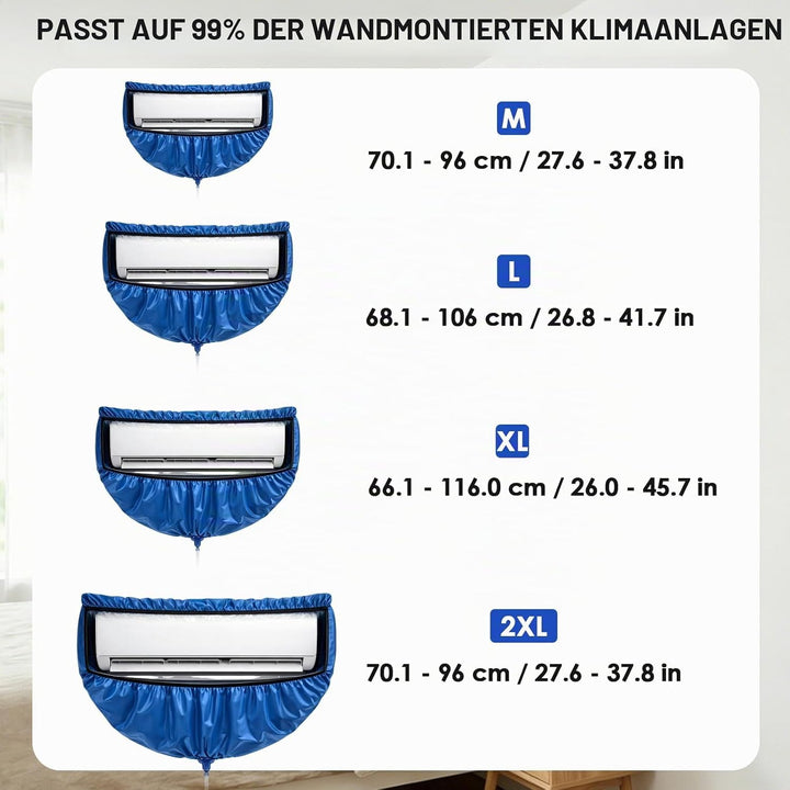 Klimaanlage Reinigungsset mit doppelseitigen Seitenpaneelen, dick beschichtetes wasserdichtes Materi