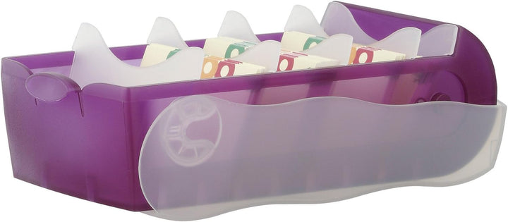Karteibox CROCO A7, transl.-lila mit 5 Stützen und 100 Karten, 2 Boxen-Sparset