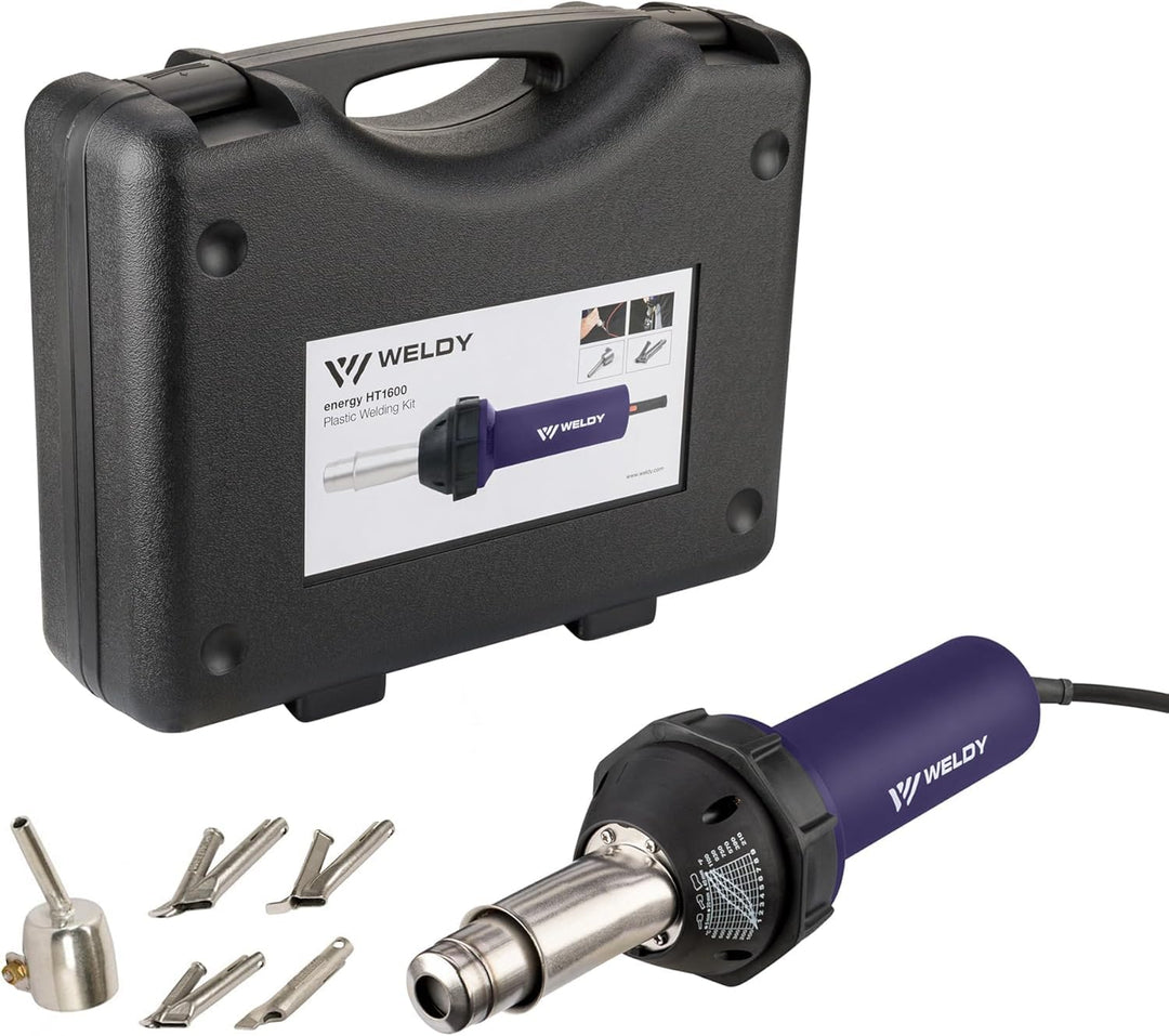 WELDY HT1600 Heissluftgebläse – Profi-Set für Bodenleger, Kunststoff-Schweissgerät für PVC- &amp; Vinylb