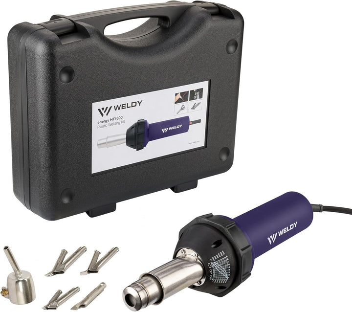 WELDY HT1600 Heissluftgebläse – Profi-Set für Bodenleger, Kunststoff-Schweissgerät für PVC- &amp; Vinylb