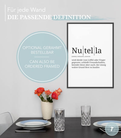 Papierschmiede® Definition: Nutella, DIN A1 (59x84 cm), XXL Poster für Wohnzimmer, Schlafzimmer, Küc