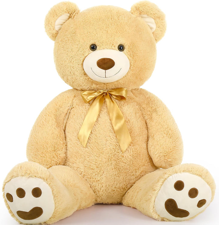 MorisMos Hellbraun Teddybär gross, 120cm Riesen Teddy Kuscheltier XXL, Weich Teddy Bär Stofftier Plü