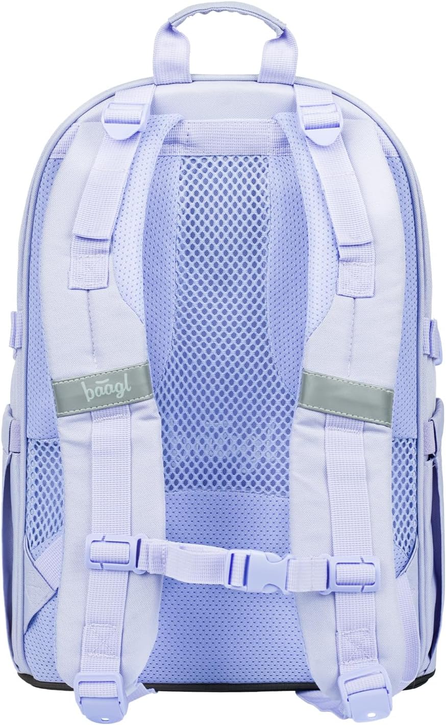 Baagl Schulrucksack Set Jungen Mädchen 3 Teilig, Schultasche ab 3. Klasse, Grundschule Ranzen mit Br
