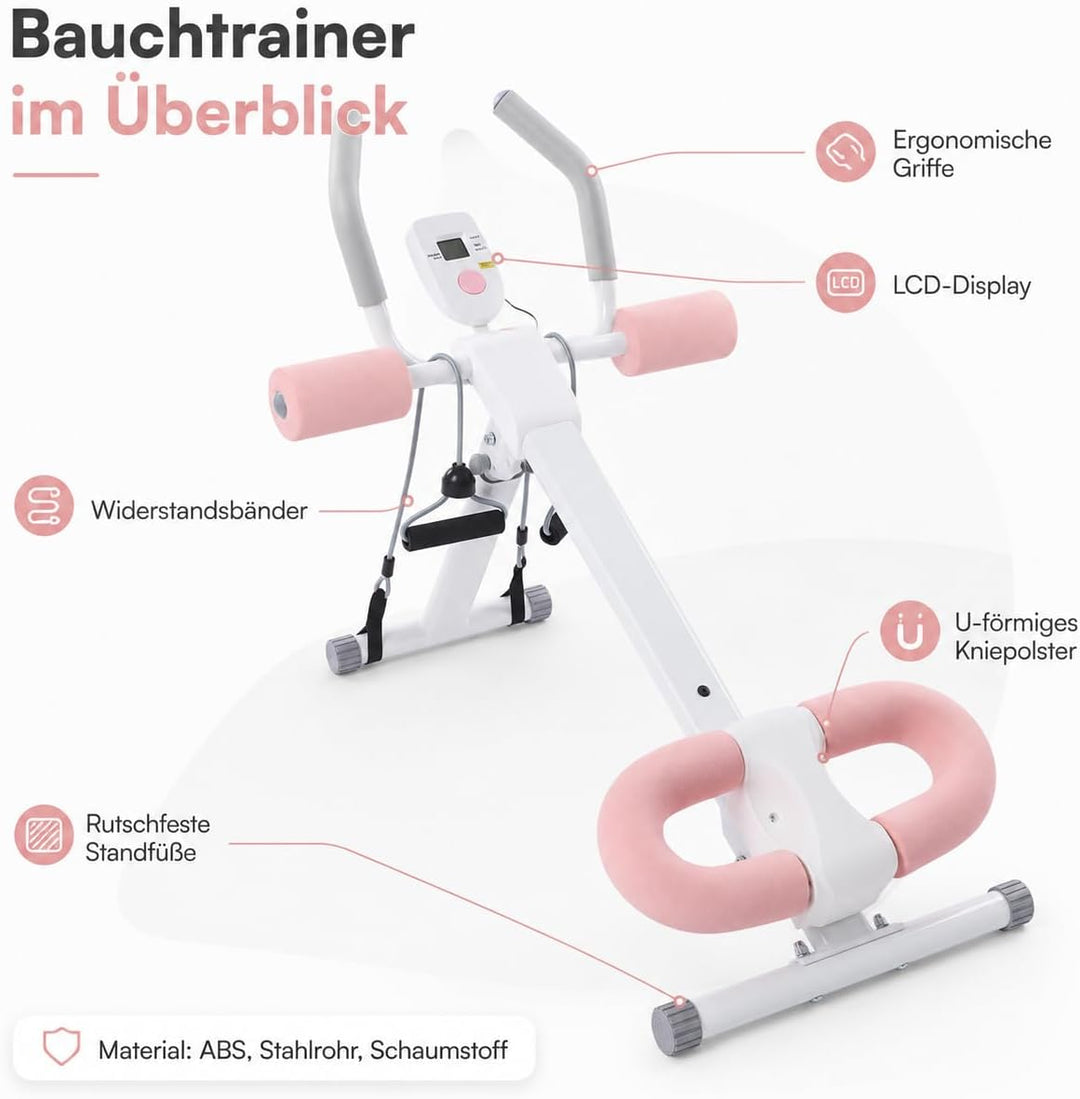 Bauchtrainer für Zuhause, Bauchmuskeltrainer Abdominalmaschine, Klappbar Bauchmuskeltraining Multifu