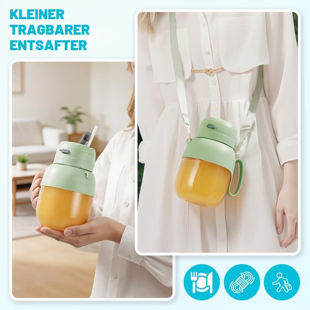 Tragbarer Mixer &amp; Smoothie Maker, 1000ML Grosser Mixer Smoothie Maker mit Trinköffnung &amp; Trageriemen