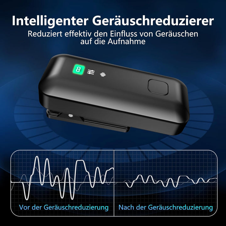 EVARY Lavalier Mikrofon Wireless für iPhone/Android, 25M Langstreckenübertragung, Plug and Play Kabe