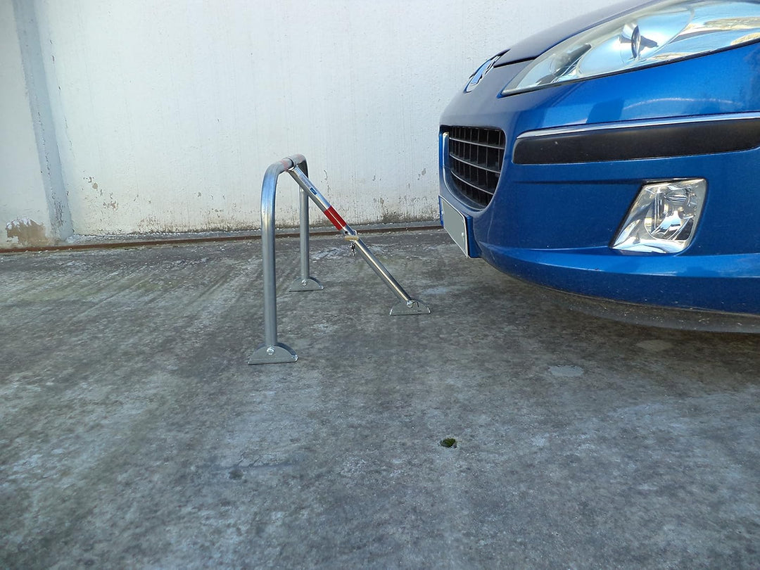 SNS SAFETY LTD Parkplatzsperre Klappbar, aus verzinktem Stahlrohr 32 mm, mit 3 Beinen, Vorhängeschlo