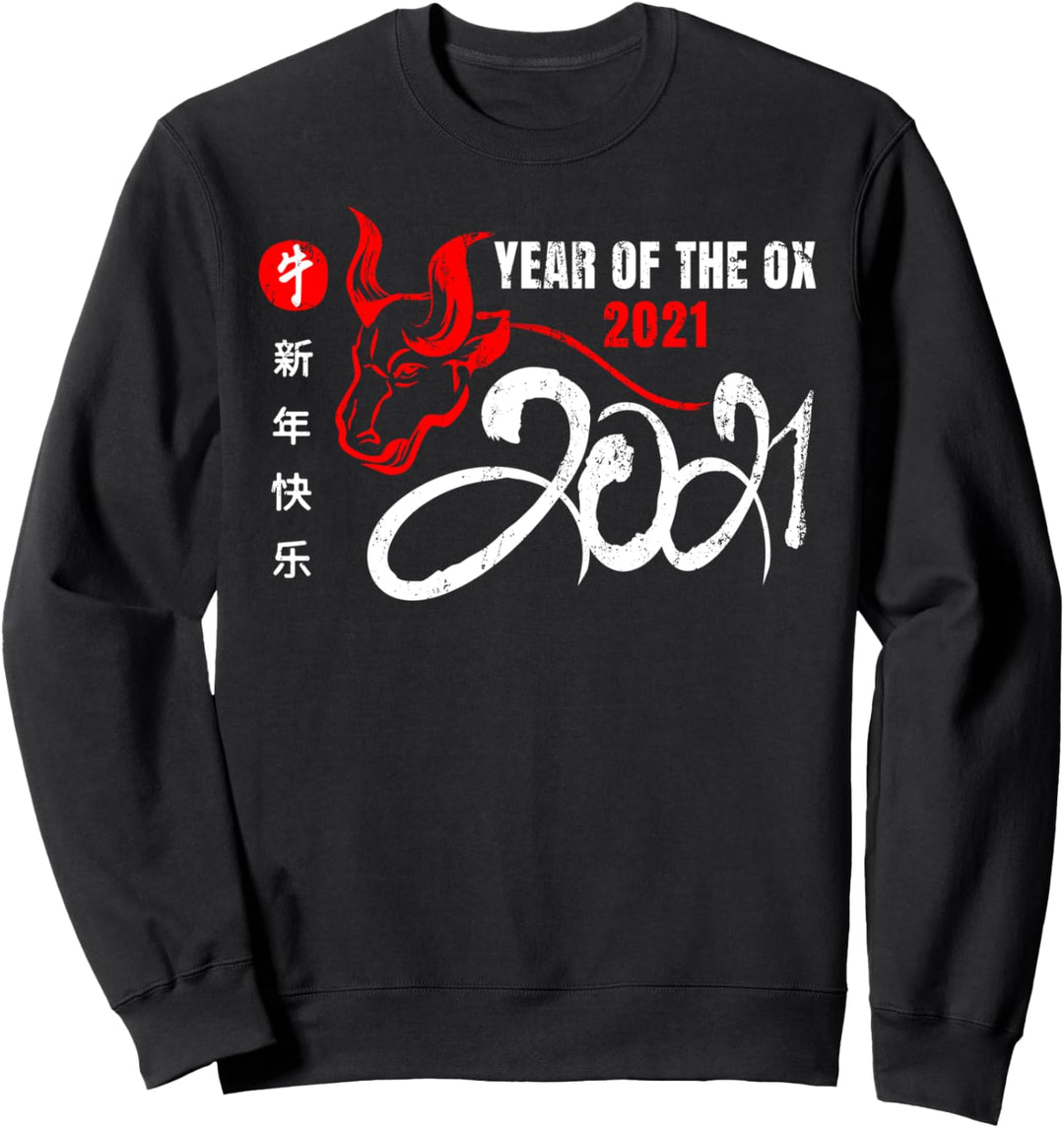 Jahr des Ochsen 2021 T-Shirt Frohes chinesisches Neujahr Sweatshirt