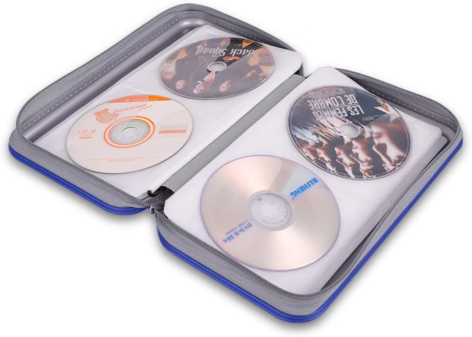 alavisxf xx CD Tasche, 96 CD/DVD Tasche Hartplastik CD Taschen Aufbewahrung Schutzhülle DVD Lagerung