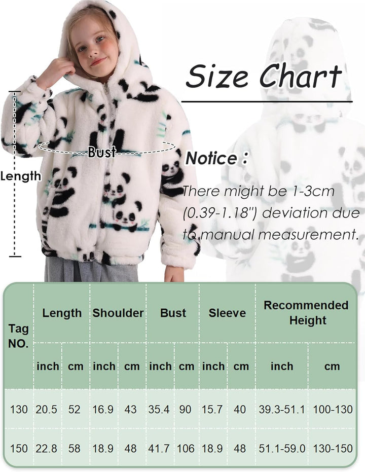 SEAUR Kuscheljacke Mädchen Flauschig Teddy-Fleece Hoodie Jacke Kinder Kuschelig Plüsch Supersoft Man