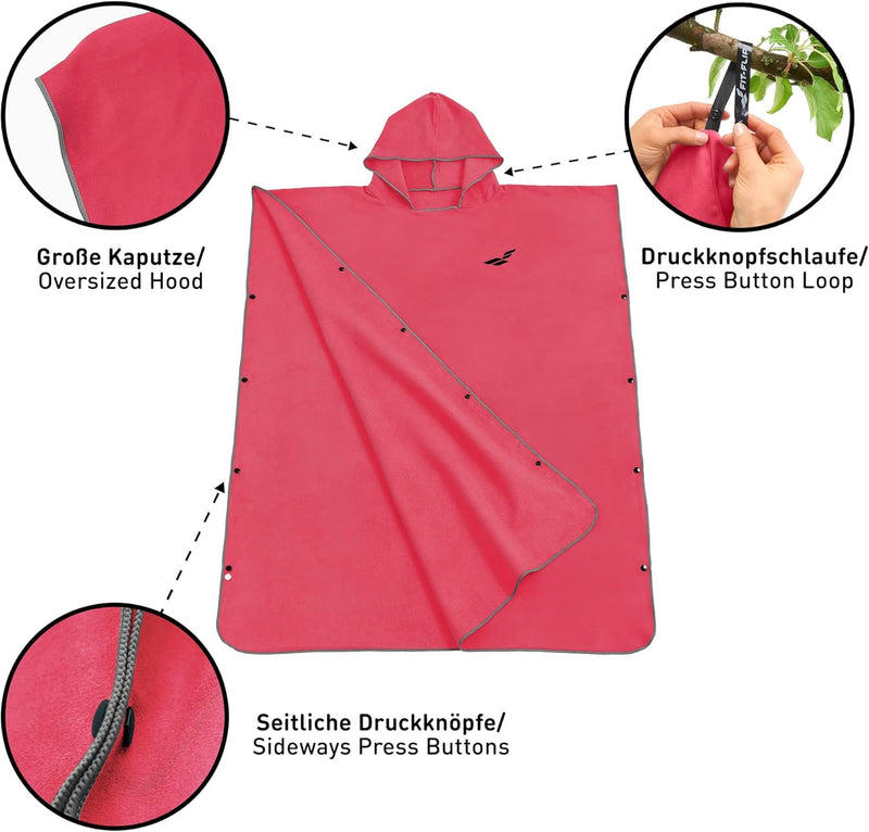 Fit-Flip Surfponcho, Umziehhilfe Damen & Herren – kompakt und sehr leicht – Badeponcho, Umziehhilfe,