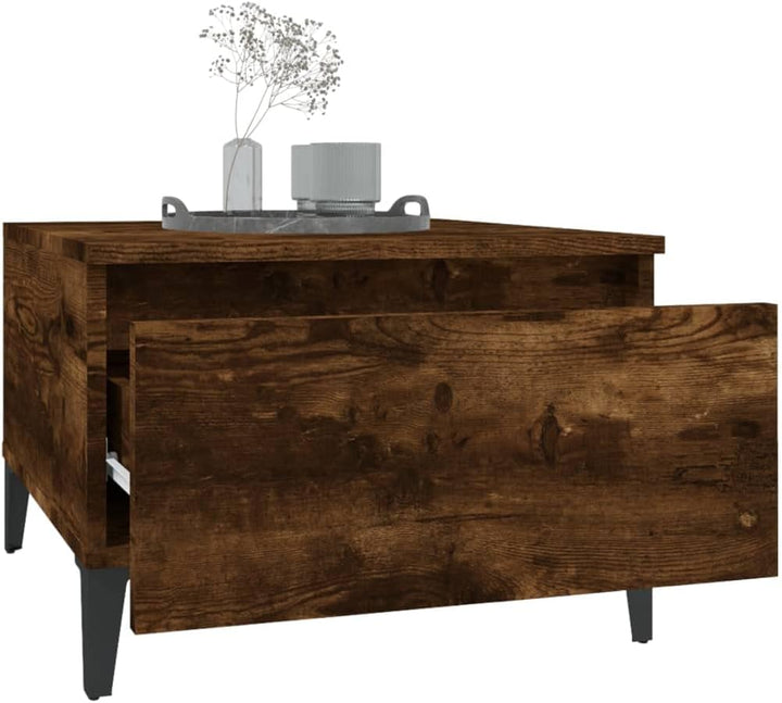 Tavolino da Salotto Rovere Fumo 50x46x35cm in Legno Multistrato