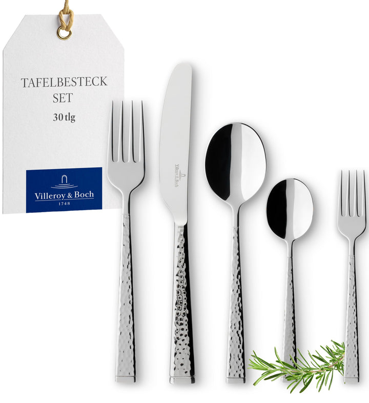 Villeroy und Boch Blacksmith Tafelbesteck für bis zu 6 Personen, 30-teilig, Edelstahl 30tlg. Metall,