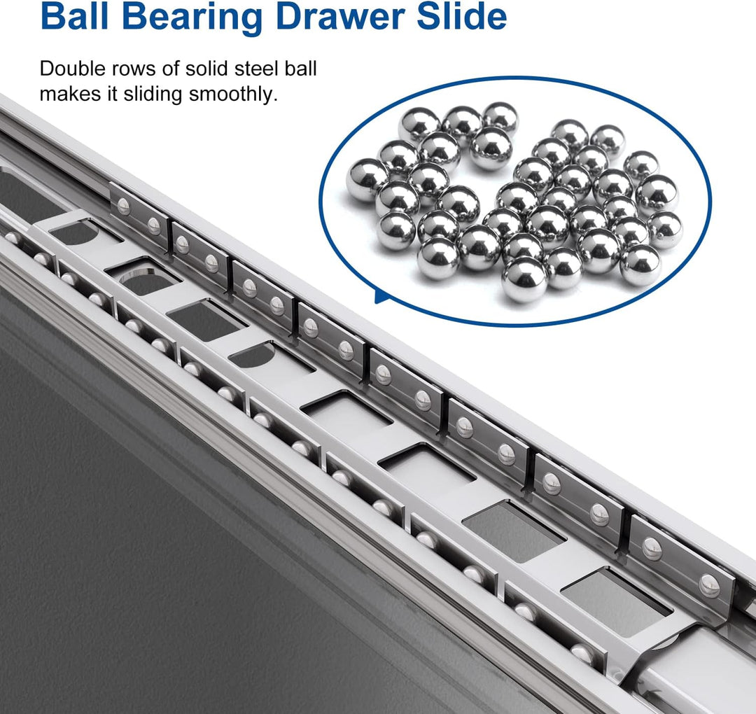 VADANIA Schubladenschienen mit Schloss 300mm, 68kg Tragfähigkeit Schwerlast Vollauszug-Kugellager Se