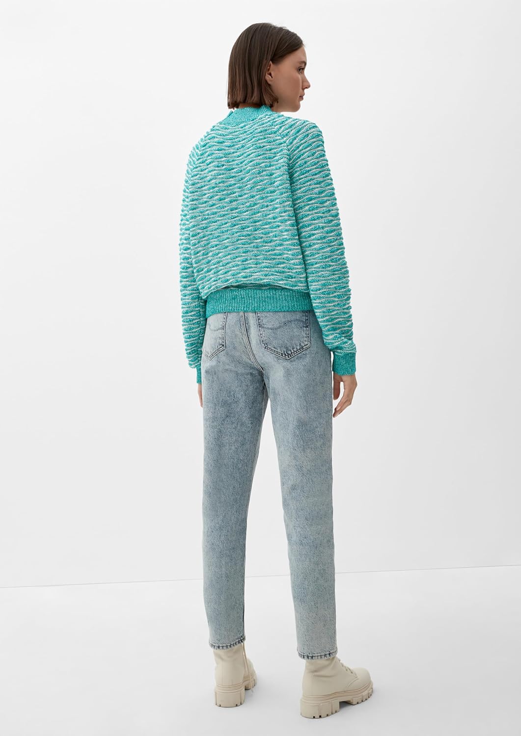 QS Damen Sweater XXL Blue Green, XXL Blue Green