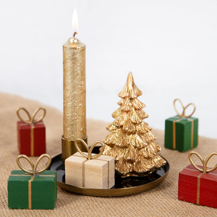 Logbuch-Verlag 3 Weihnachten Deko Bäume schwarz Gold glitzernd 8,5-18 cm edle Weihnachtsdekoration G