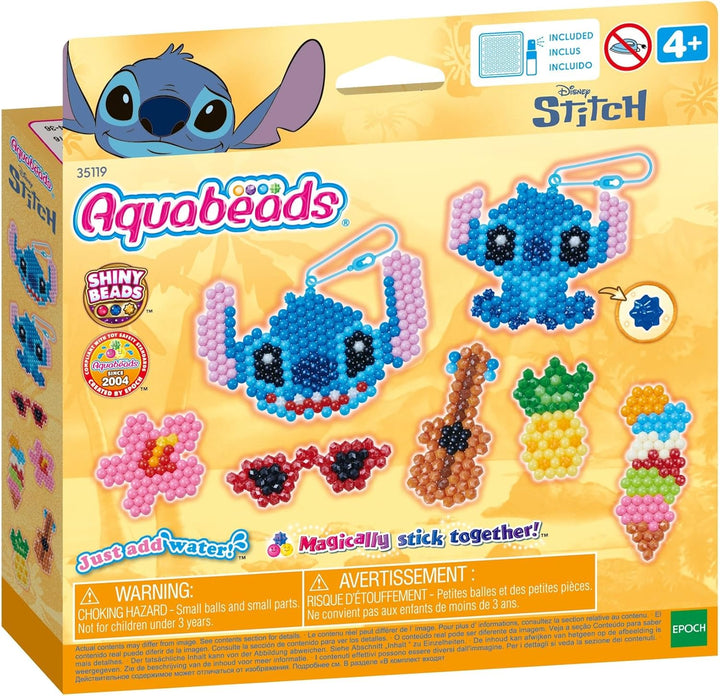 Aquabeads - 35119 Stitch Schlüsselanhänger Bastelset, Wasserperlen Bastelset für Kinder ab 4 Jahren,