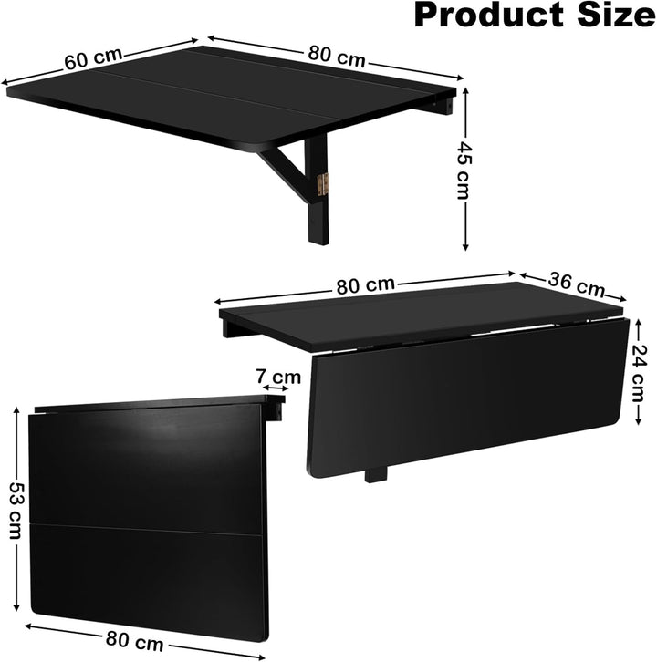 GIANTEX Klapptisch, zur Wandmontage, separate Platte, platzsparende Schreibtische, Esstisch aus Holz