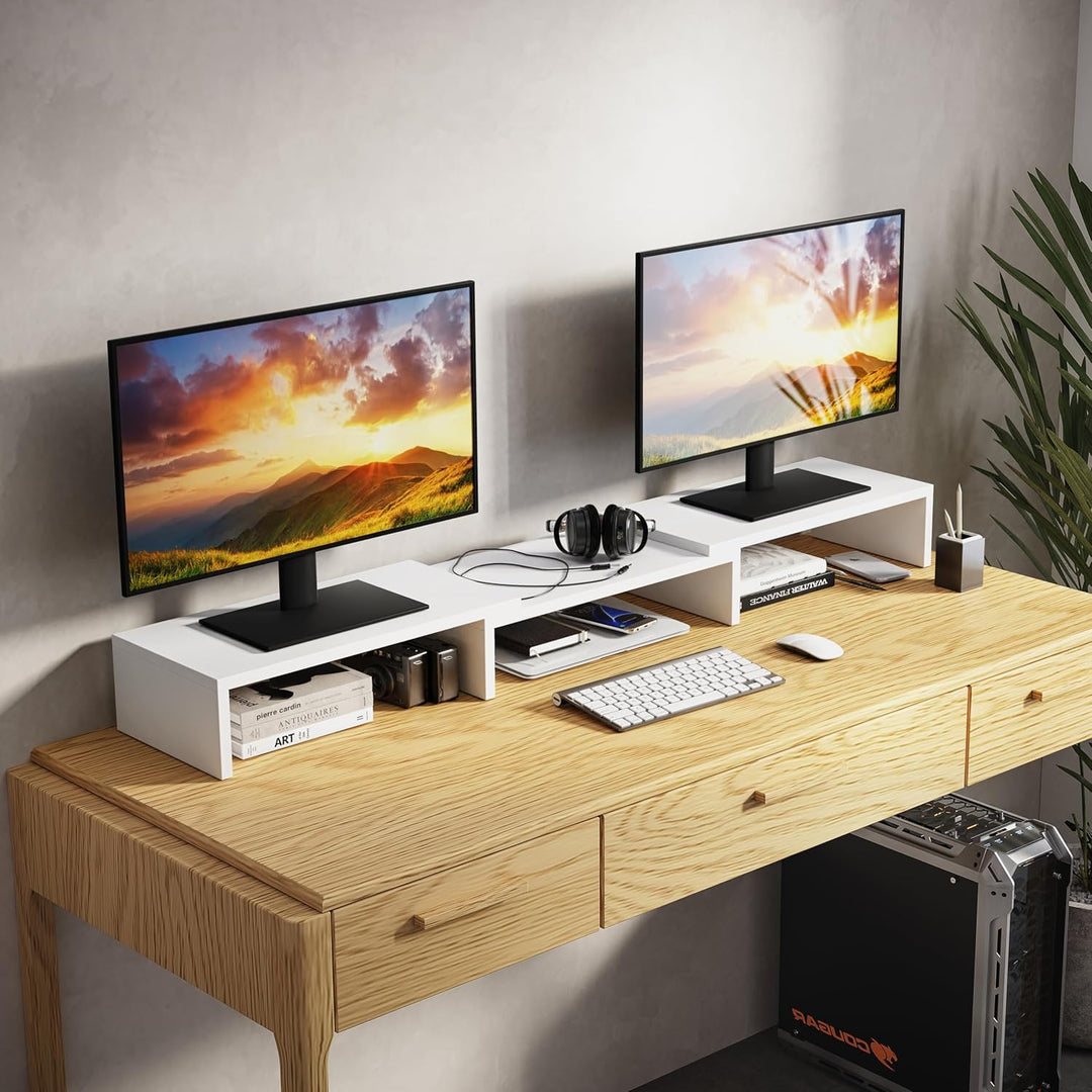Dual Monitor Stand Riser, Monitorständer, Laptopständer, Schreibtisch-Organisator, Computerständer,