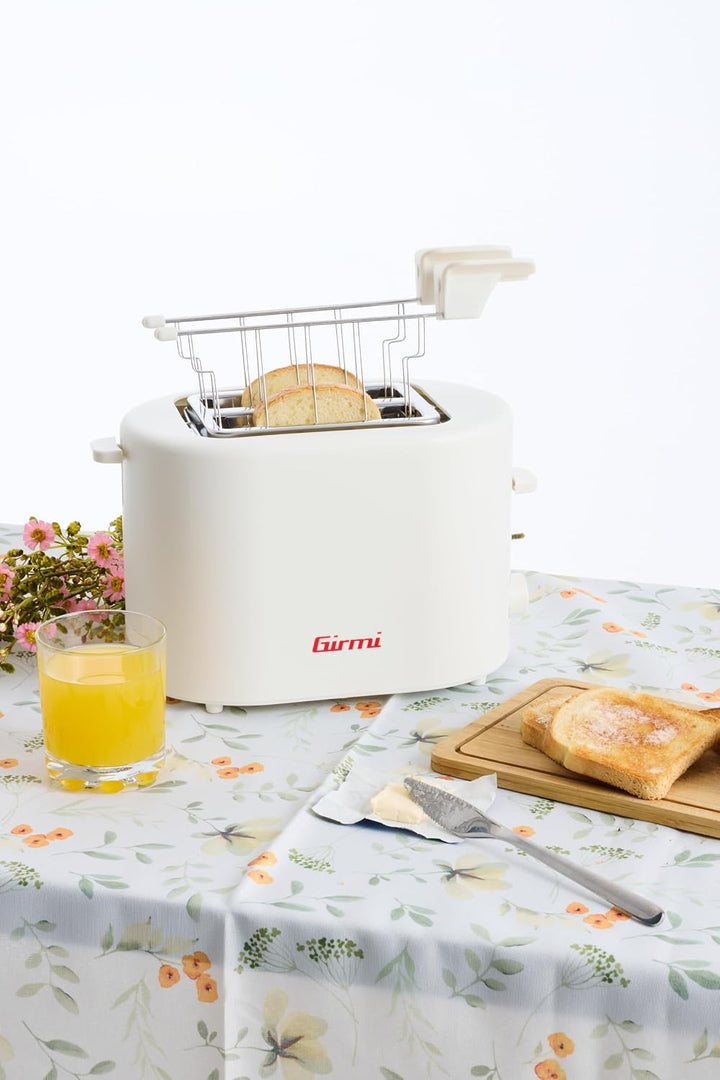 Girmi TP21 Toaster, 750 W, Edelstahlzange für gefüllte Toasts, herausnehmbarer Briocheswärmer, autom