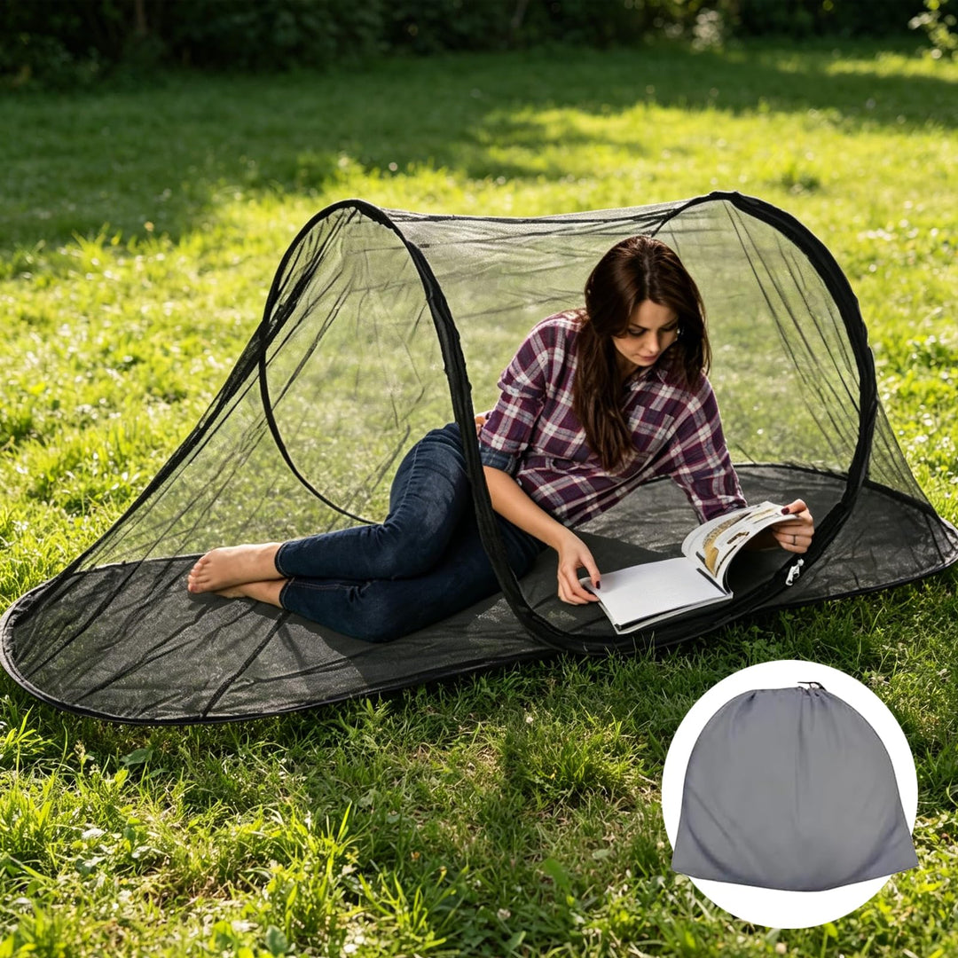 YOUYIKE Moskitonetz Reise Faltbares Pop-Up – Mosquito Netz Bett 200x72x70cm Ultralight 360° Schutz,