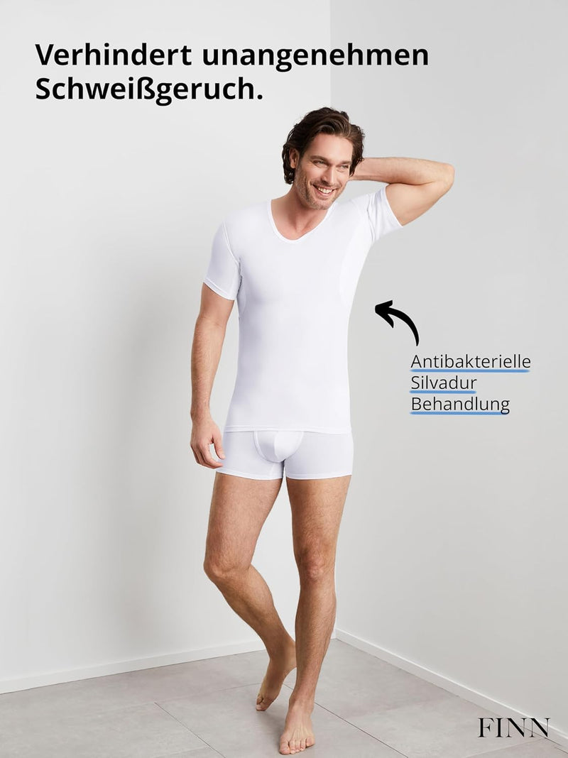 FINN Anti-Schweiss Unterhemd Herren mit Einlage am Rücken und Achsel-Einsätzen für maximalen Schutz