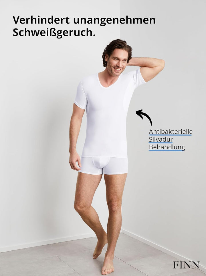 FINN Anti-Schweiss Unterhemd Herren mit Einlage am Rücken und Achsel-Einsätzen für maximalen Schutz