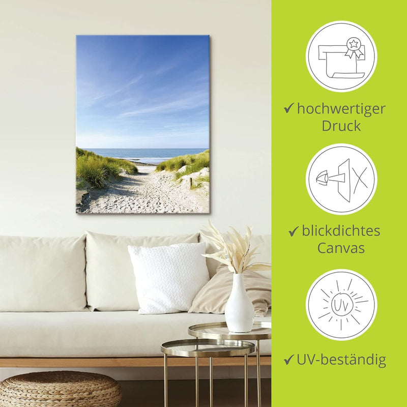 ARTland Leinwandbilder Wandbild Bild auf Leinwand 45x60 cm Strand Meer Küste Nordsee Sand Dünen Natu