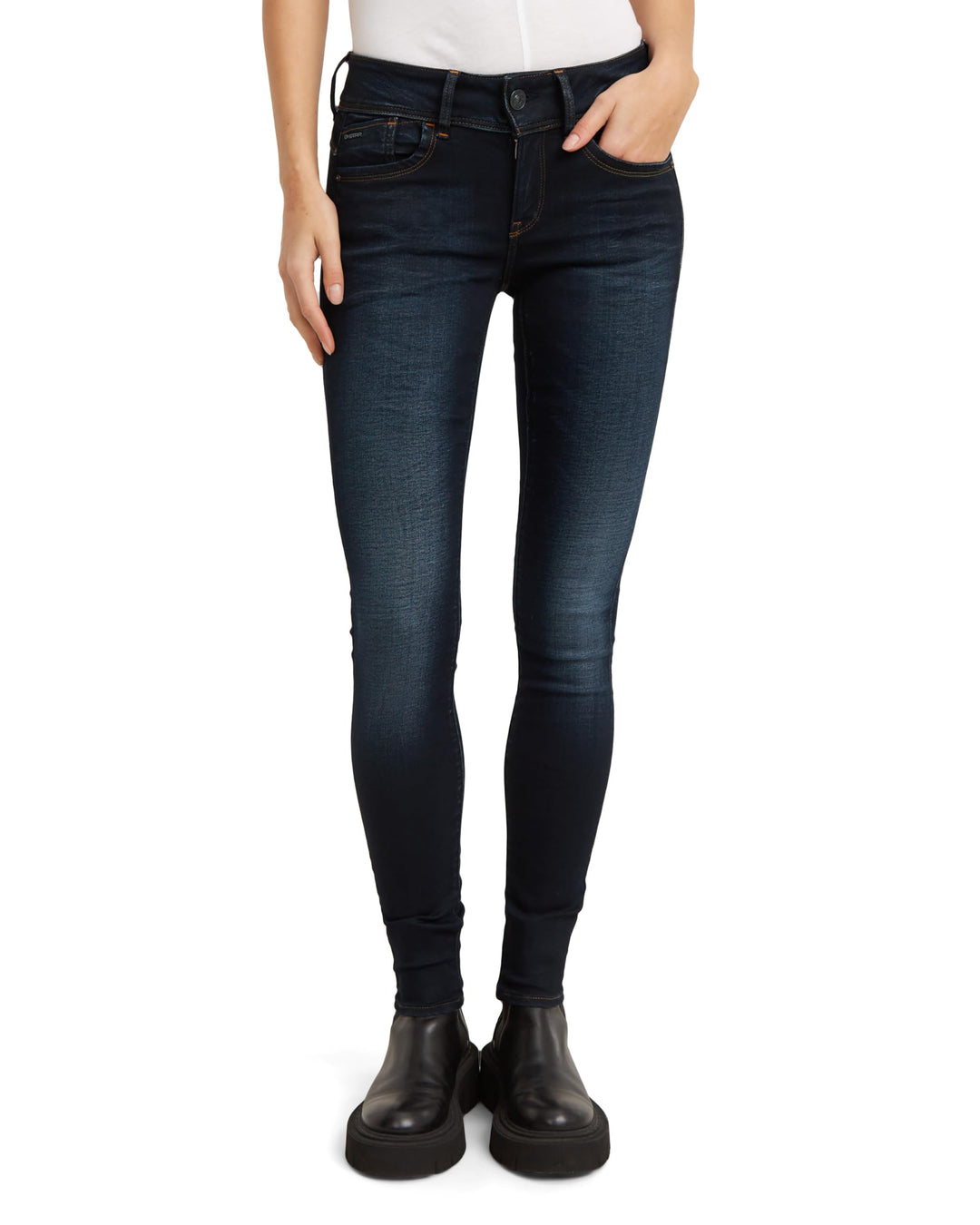 G-STAR Damen Lynn Mid Waist Skinny Jeans 24W / 28L Blau (Medium Aged 60885-6131-071), 24W / 28L Blau