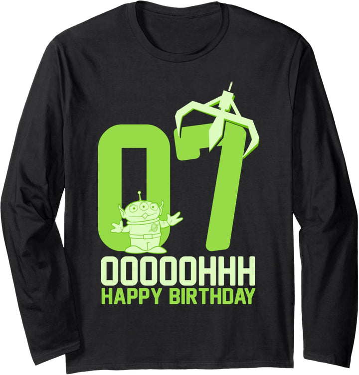 Disney Pixar Toy Story Aliens Ooh Happy 7th Birthday Langarmshirt