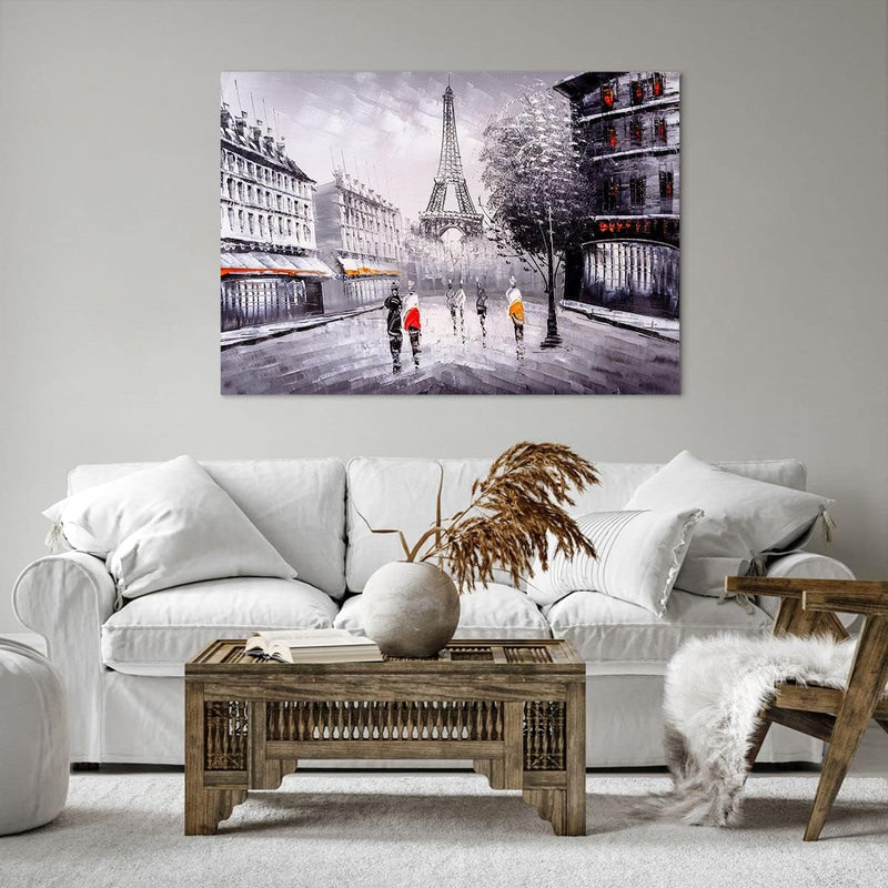 Bilder auf Leinwand 100x70cm Leinwandbild Architektur Paris Eiffle Frankreich Gross Wanddeko Bild Sc