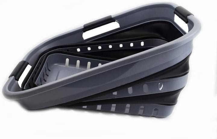 SAMMART 2er-Set - 30L zusammenklappbarer Kunststoff-Wäschekorb - Faltbarer Pop-Up-Aufbewahrungsbehäl