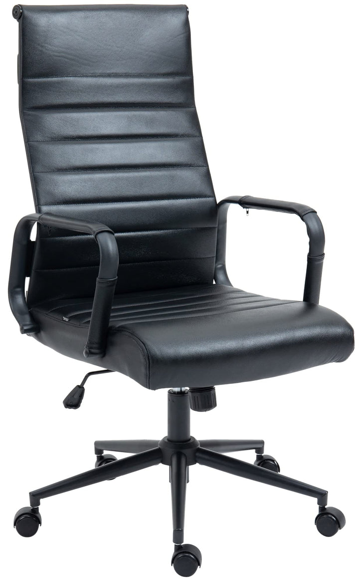 CLP Bürostuhl ergonomisch Kolumbus Echtleder, Schreibtischstuhl höhenverstellbar stufenlos, Drehstuh