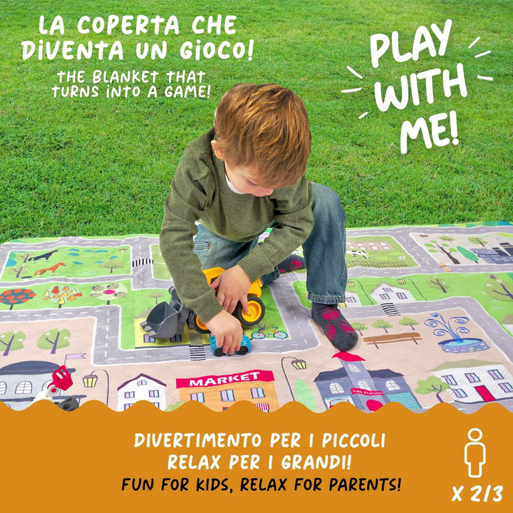 Lustig Picknickdecke Wasserdicht Faltbar für Kinder - Spielzeugautobahn Outdoor Camping Decke Mädche