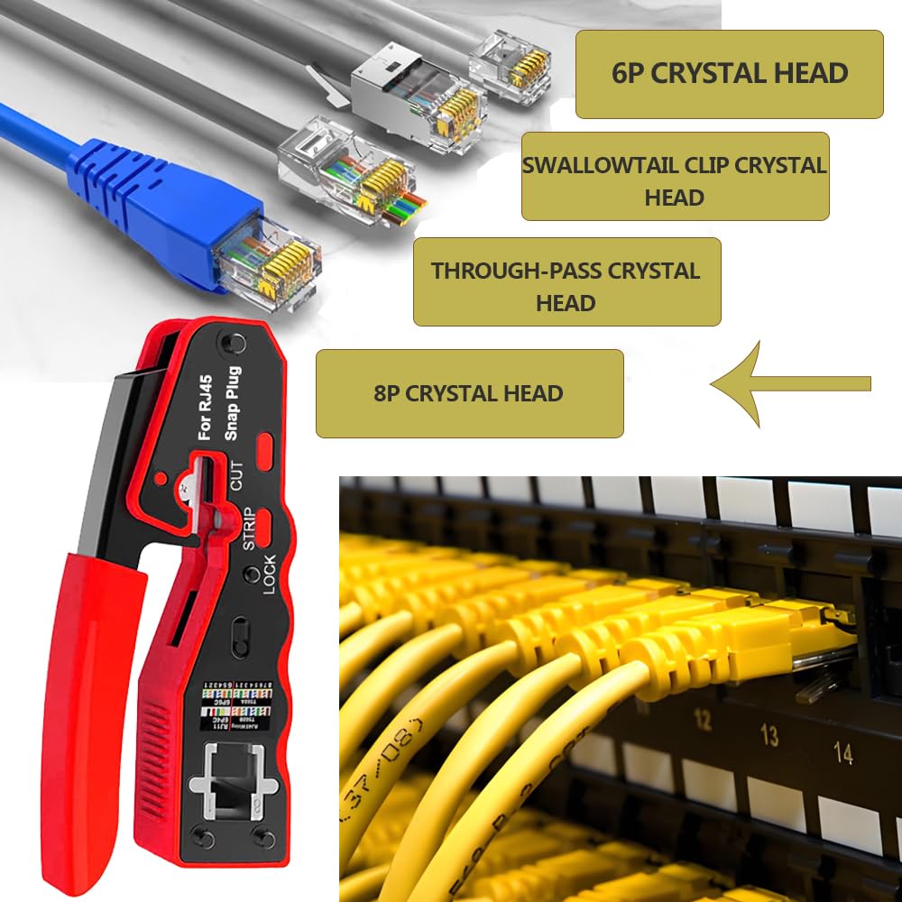 MAYLINEE Netzwerk werkzeug Set Crimpzange RJ45 Cat5 Cat6, Kabel tester Reparatur werkzeuge, Abisolie