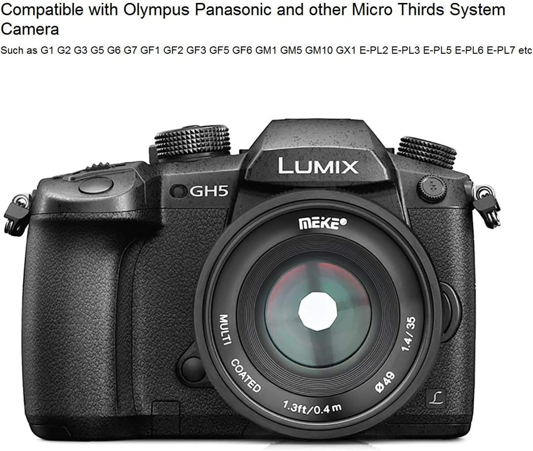Meike MK-35mm F/1.4 Manual Focus Large Aperture Lens Compatible with Olympus Panasonic Micro Four Th