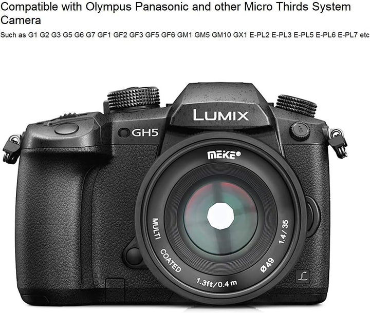 Meike MK-35mm F/1.4 Manual Focus Large Aperture Lens Compatible with Olympus Panasonic Micro Four Th