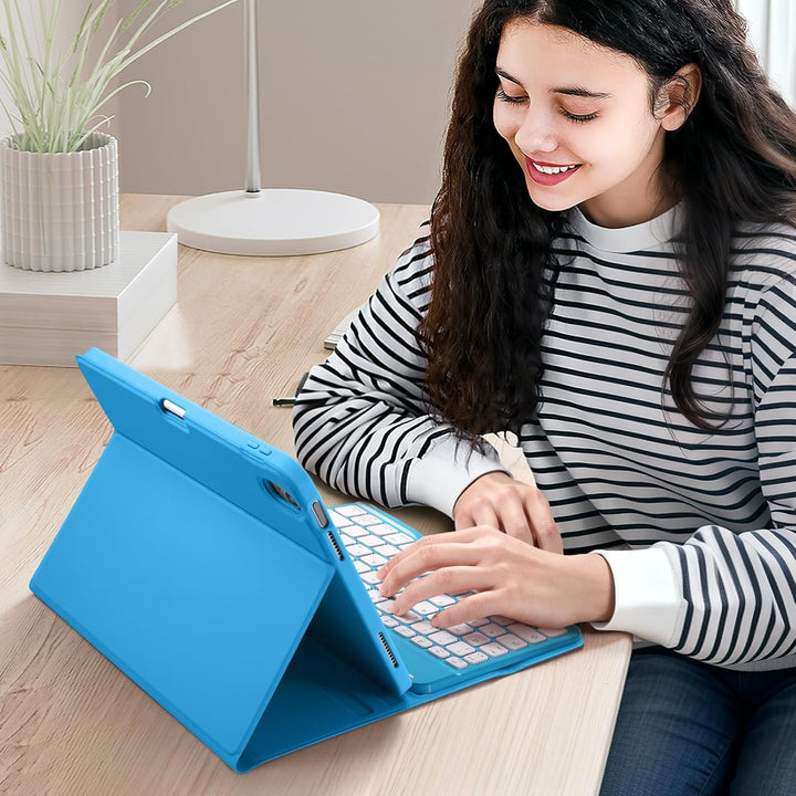 Vobafe Hülle mit Tastatur für iPad A16 11/10 Generation (2025/2022, 10,9/11 Zoll), Magnetisch Abnehm